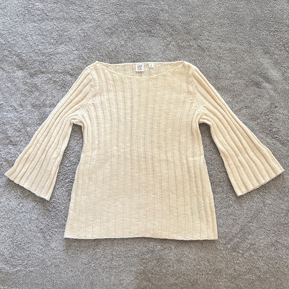 GAP Ivory Ribbed Knit Sweater